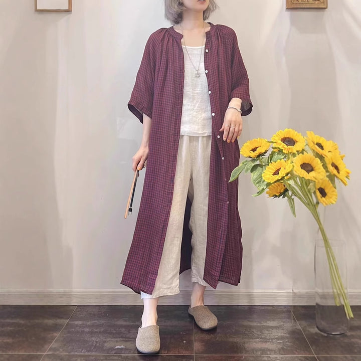 Dame Button-Up Maxi-kjole med lommer og taljeret bælte Stilla