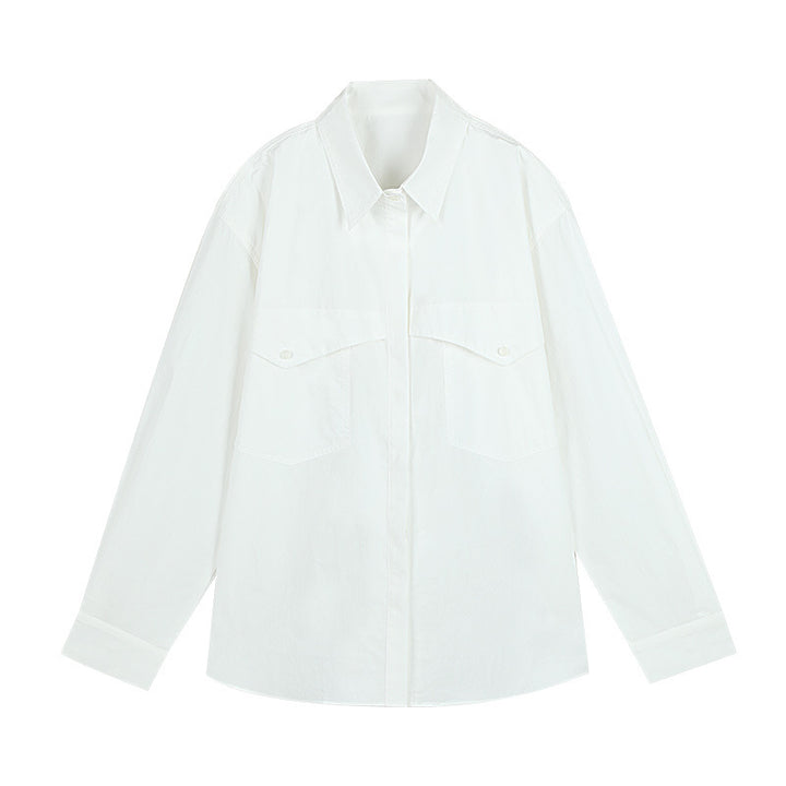 Dame casual utility-bluse med praktiske brystlommer og moderne skæring Stilla