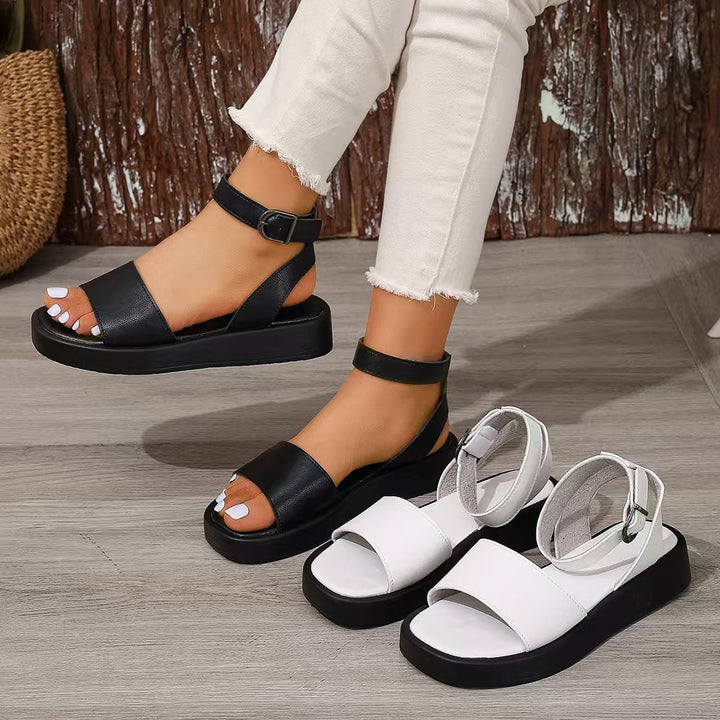 Dame platform sandaler med justerbar rem og skridsikker sål Stilla