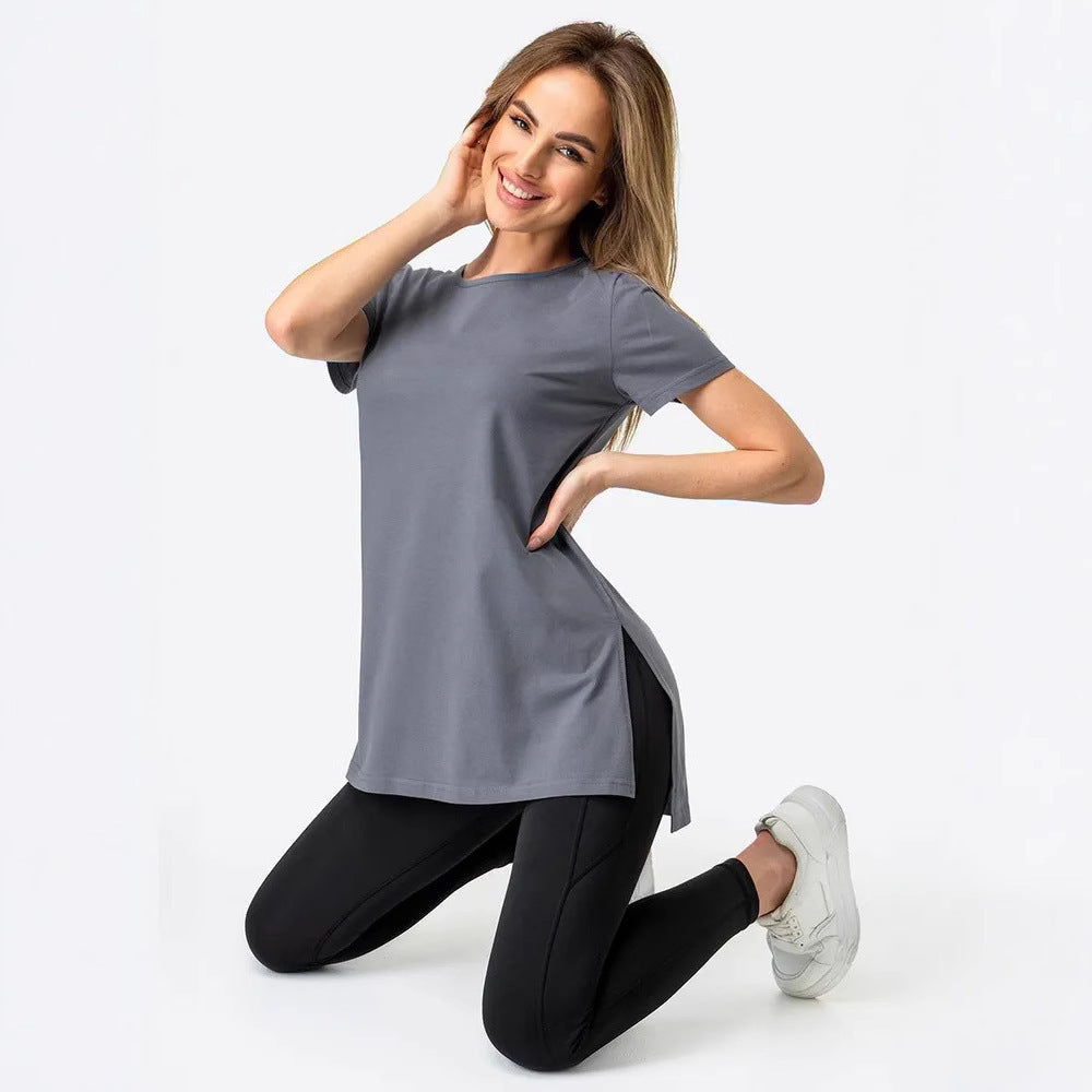 Kvinder casual longline T-shirt med sideslids og høj bærekomfort Skovae