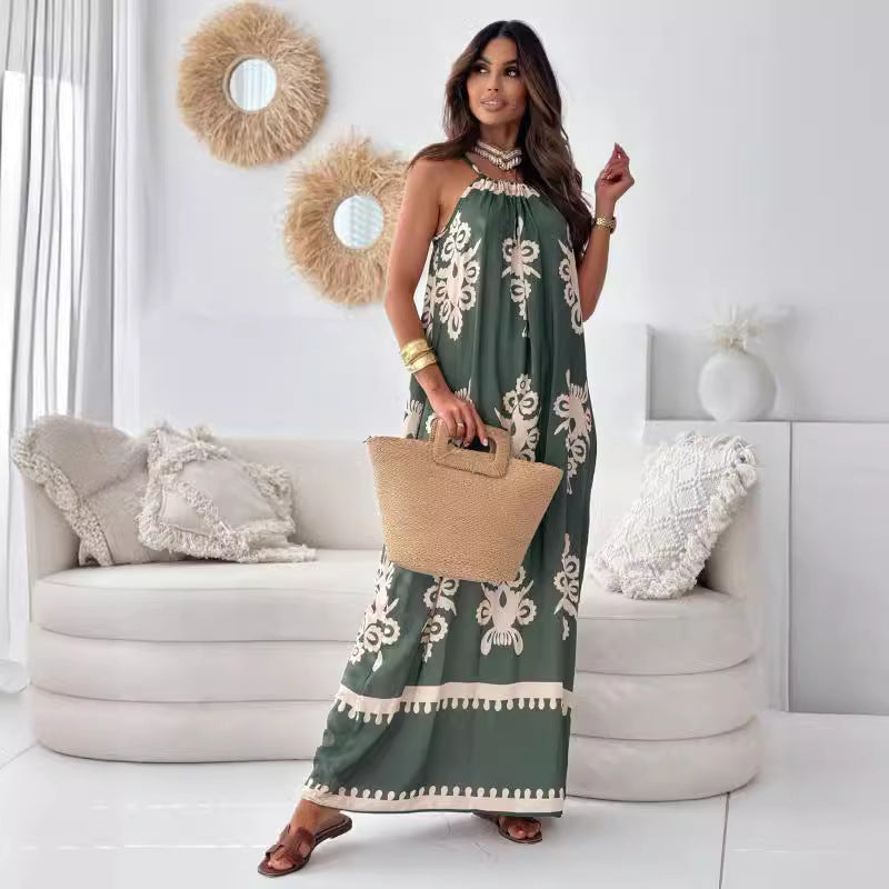 Dame Hals-Qualifier Bohemian Maxi Kjole Stilla