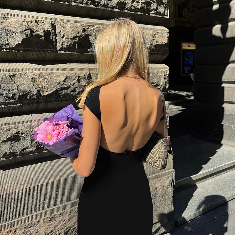 Dame Bodycon-Maxi-kjole med elegant rund halsudskæring og formerende stof Stilla