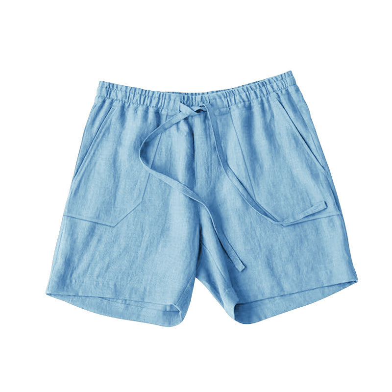 Herre let linned-shorts med elastisk talje og praktiske lommer Stilla