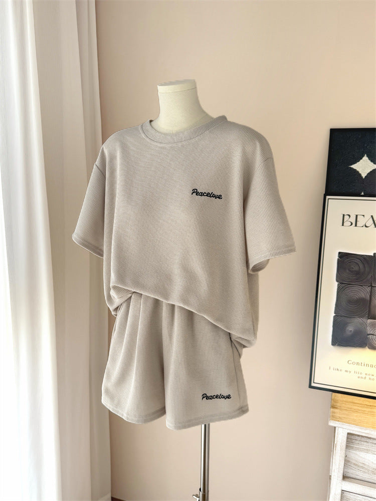 Femme Relaxed Fit Vaffelstrik To-delt Lounge-sæt Stilla