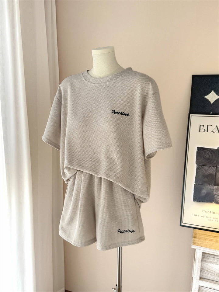 Femme Relaxed Fit Vaffelstrik To-delt Lounge-sæt Stilla