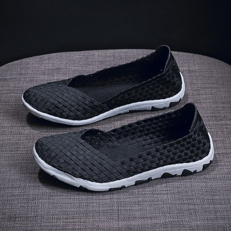 Dame nan strikket Slip-On fritidssko med flettet overdel og skridsikker flexsål Skovae