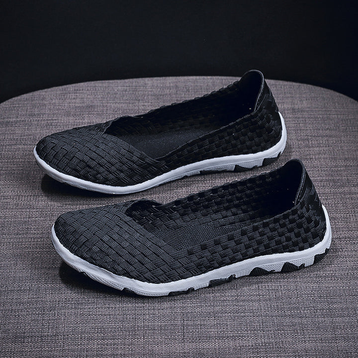 Dame nan strikket Slip-On fritidssko med flettet overdel og skridsikker flexsål Skovae