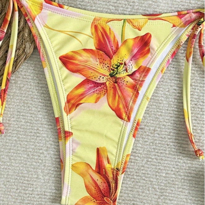 Dame Triangel-Bikini-Sæt med florale accenter Skovae