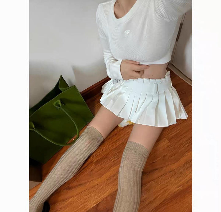 Dame Plissé-shorts med integreret underkjole og elastisk talje Stilla
