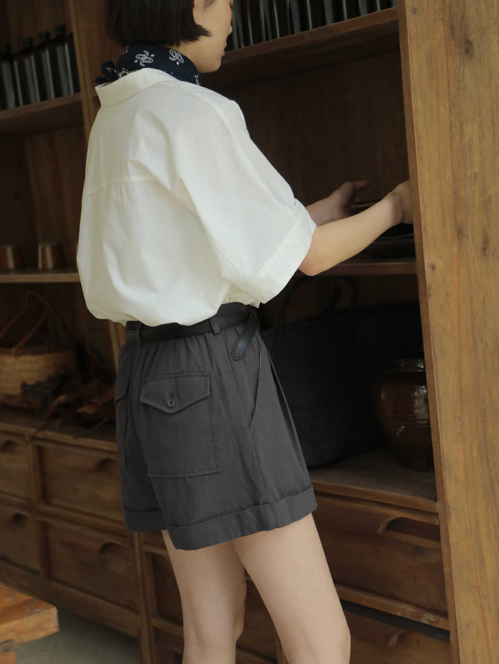 Dame Chino-shorts med elegante folder og praktiske lommer Stilla