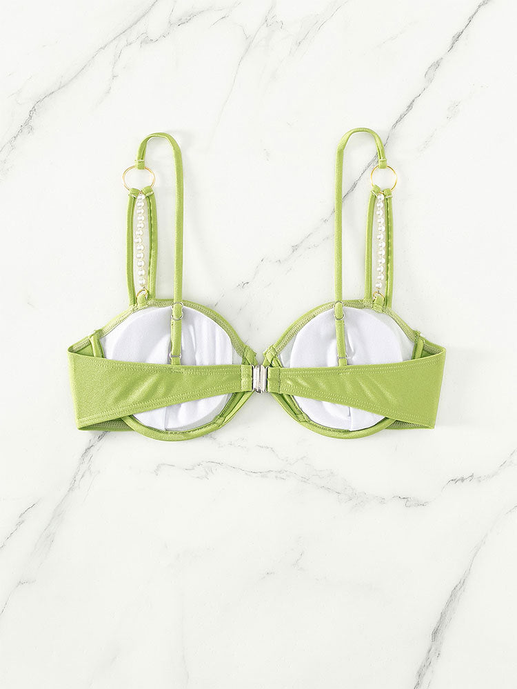Dame bikini top med elegante perle detaljer Skovae
