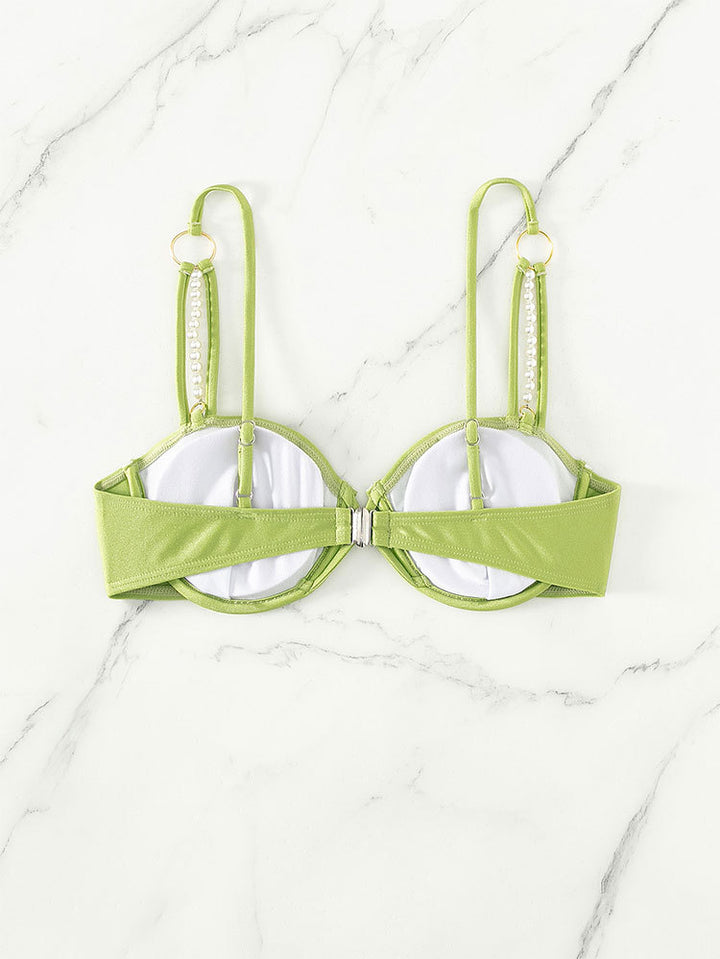 Dame bikini top med elegante perle detaljer Skovae