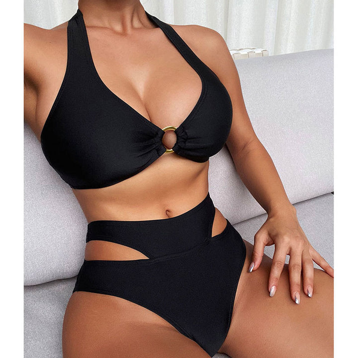 Dame Triangel-Bikini med høj talje og cut-out detaljer Skovae