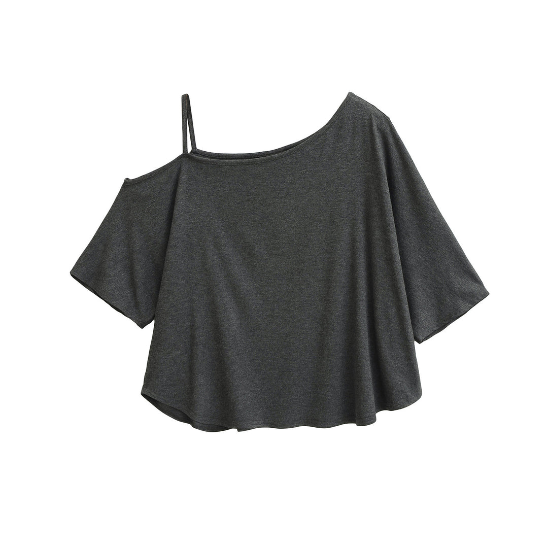 Damer afslappet off-shoulder top med asymmetrisk design og brede ærmer Stilla