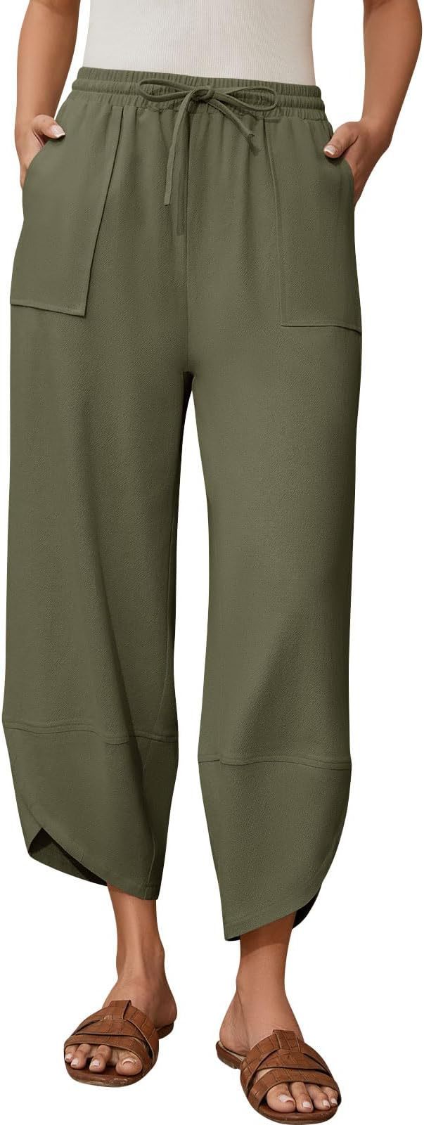 Dame moderelaxed fit bukser med elastisk talje og praktiske lommer Stilla