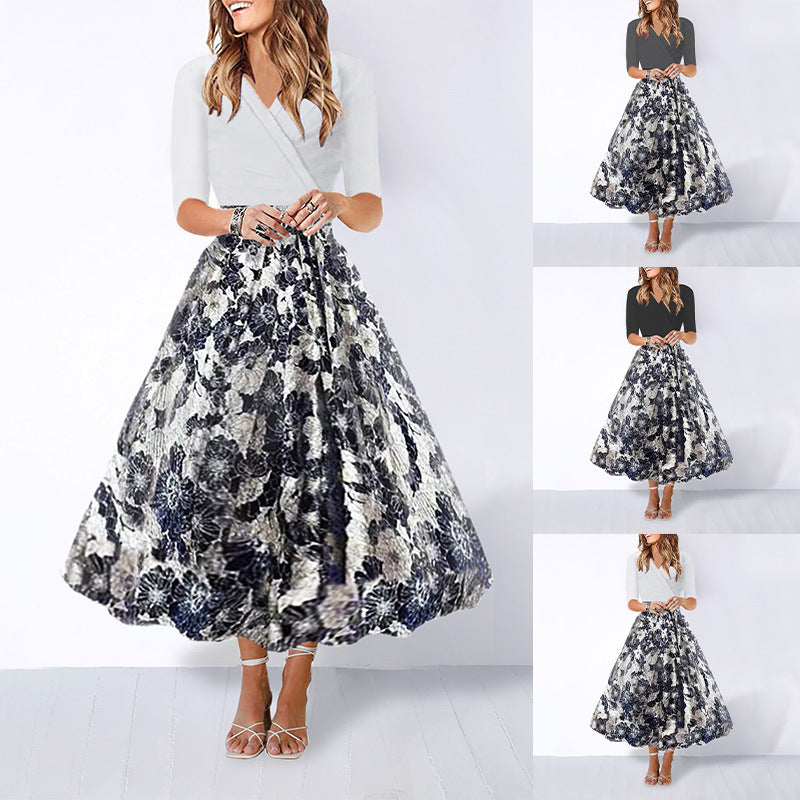 Dame Maxi-nederdel med florale detaljer og elegant snit Stilla
