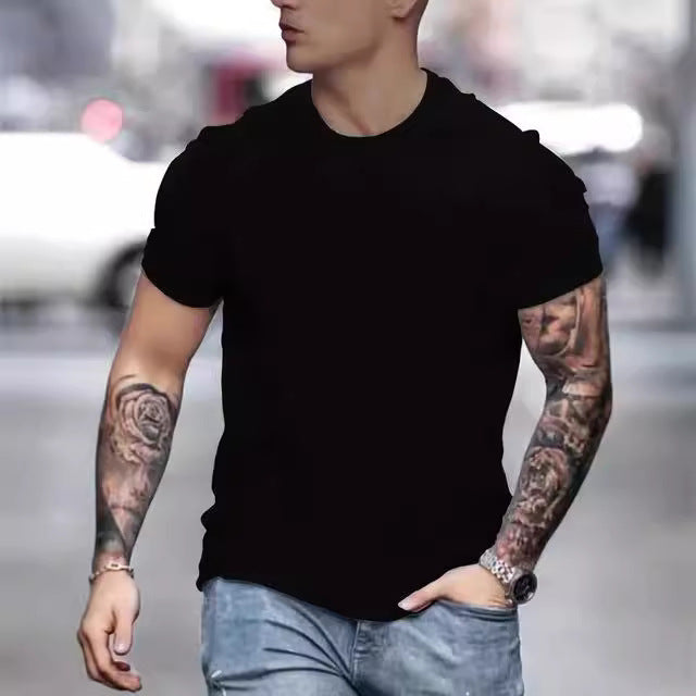 Herrer Basic Rundhals T-Shirt lavet af åndbart materiale Stilla