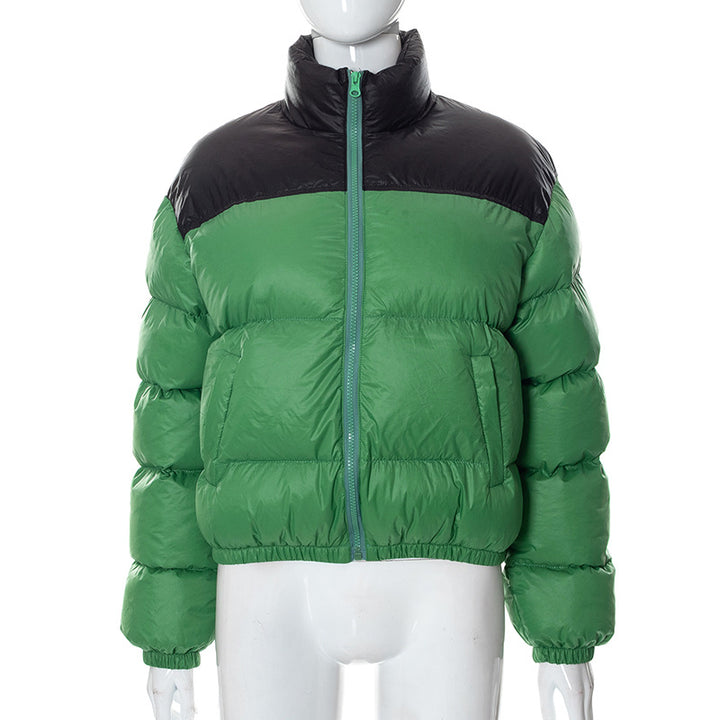Femme Cozy Cropped Puffer Jakke med Høj Krave Stilla