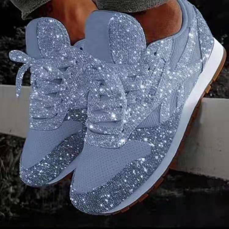 Dame Sneakers med glitrende strassdesign og åndbar overmaterialestruktur Stilla