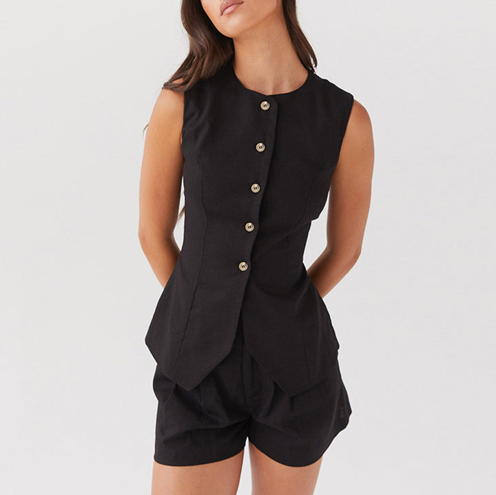 Dame blazer-kombination med taljeret snit og elegante knapdetaljer Stilla
