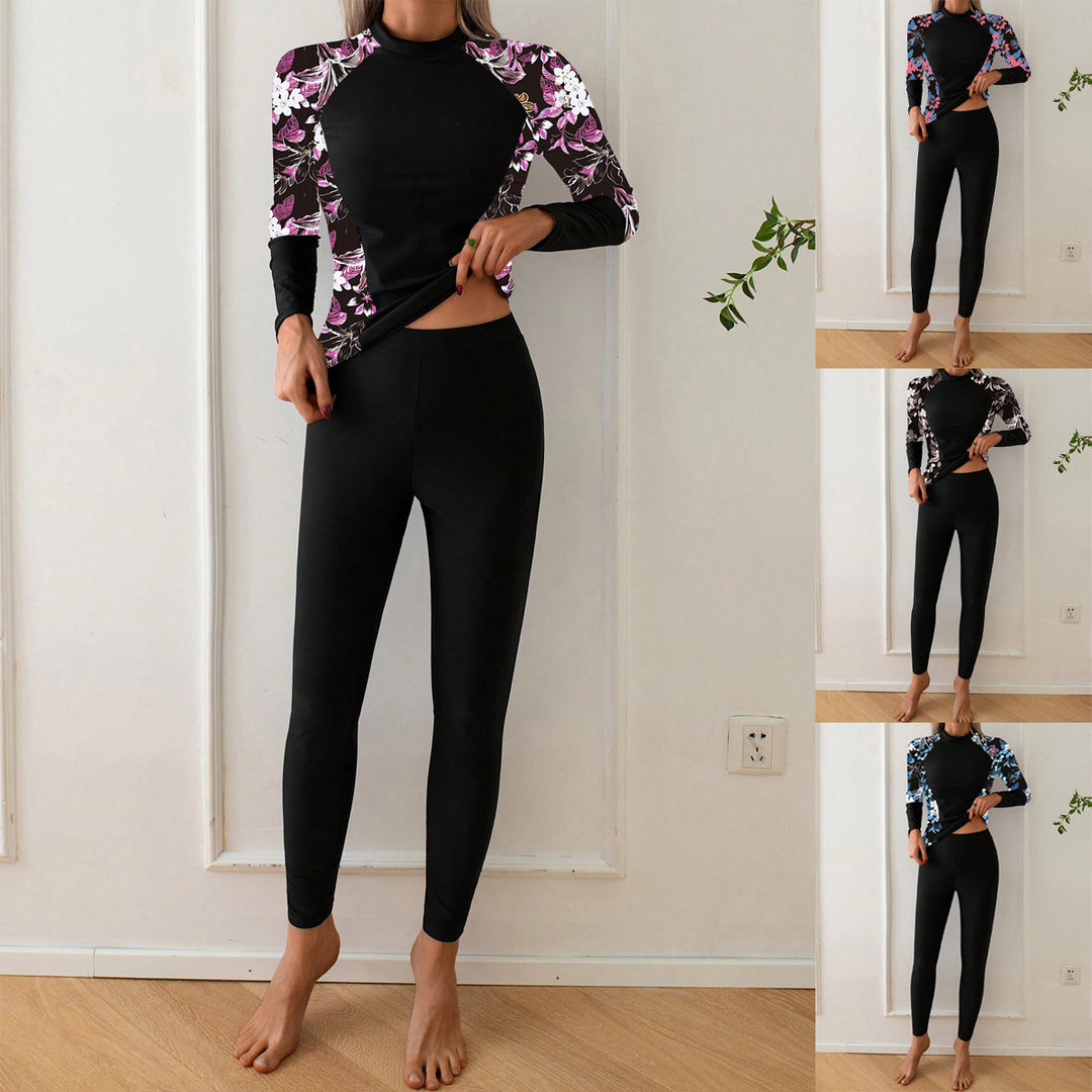 Dame Langærmet Rashguard med floral design Skovae