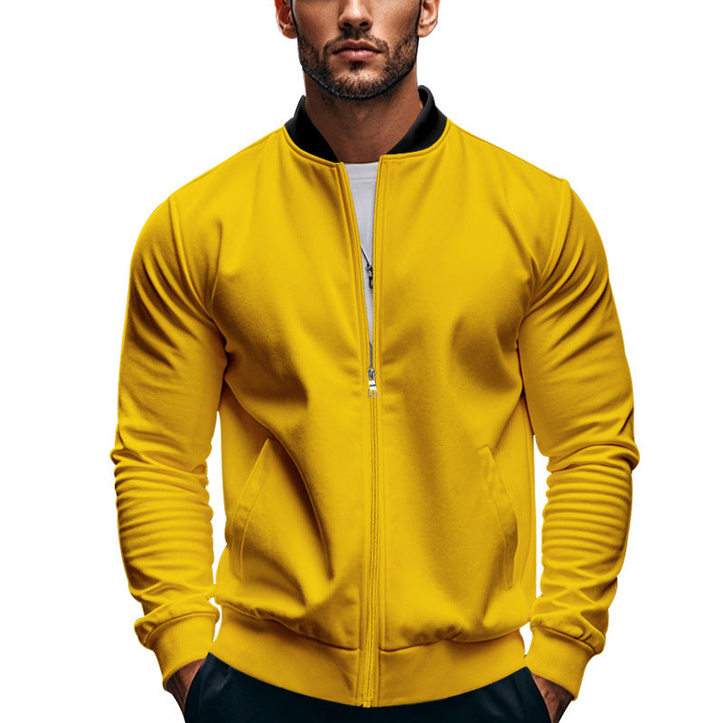 Herre nan moderne bomber i minimal stil med ståkrave, elastisk afslutningsbånd og funktionelle stiklommer Skovae