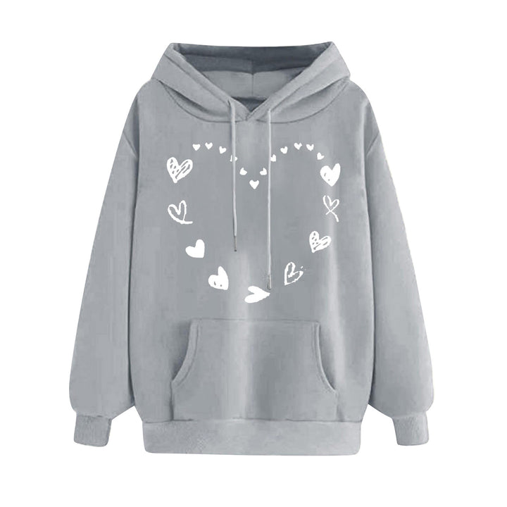Dame hoodie med legende hjerte design og komfortabel kængurutaske Skovae