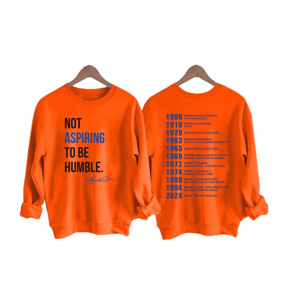 Kvinders sweatshirts med inspirerende tekst og historisk motiv Stilla