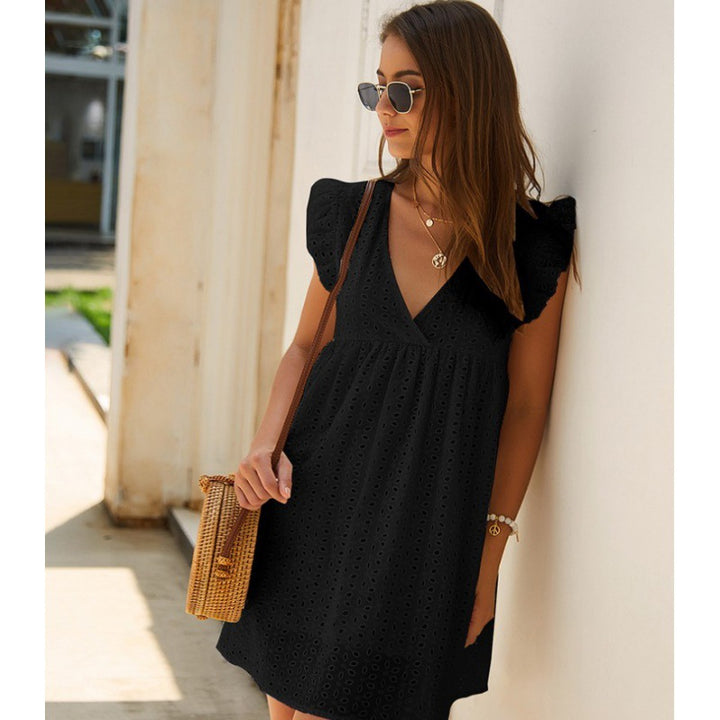 Kvinder Eyelet Broderi Sommerkjole Stilla