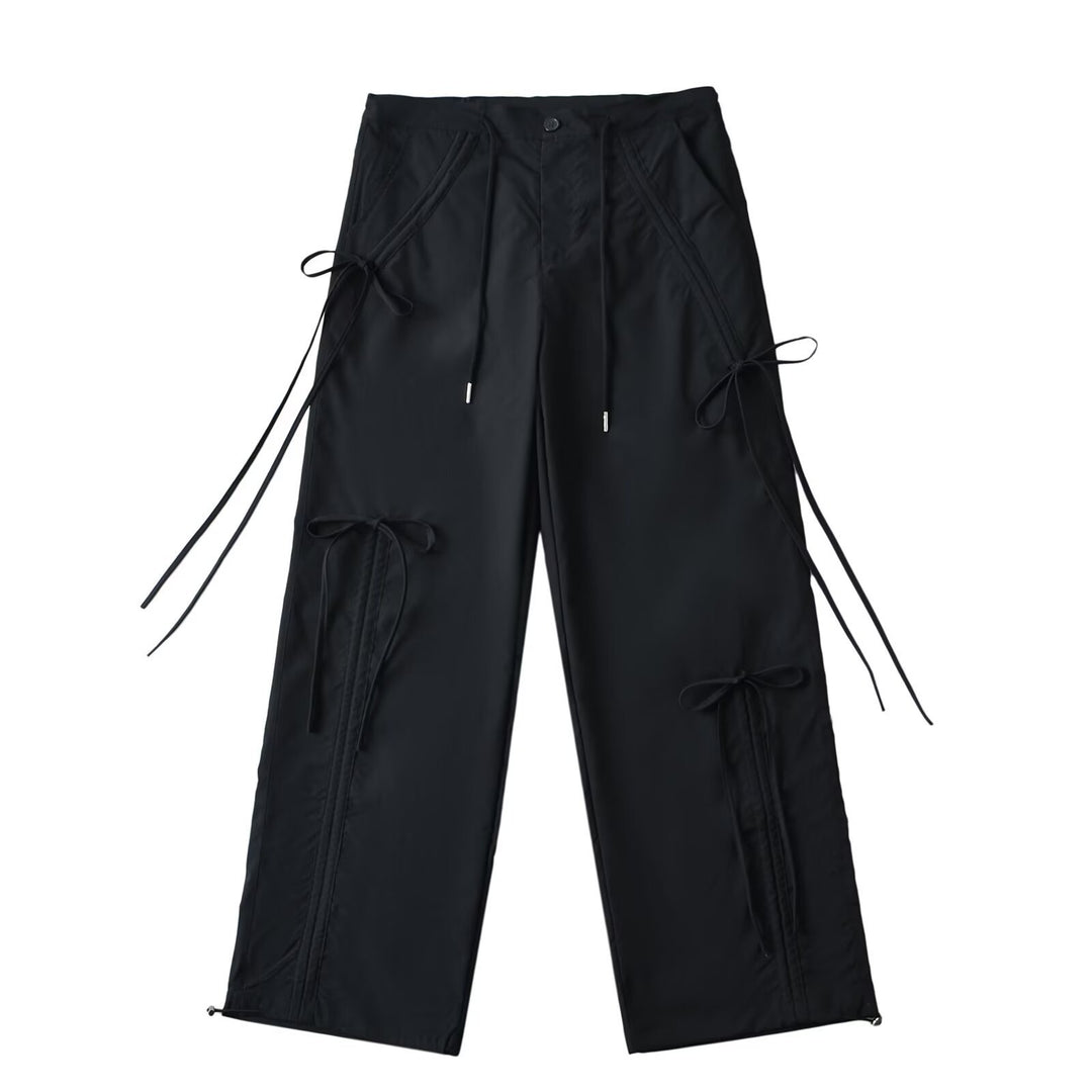 Dame moderigtig High-Waist Cargo-bukser med justerbar snørrelukning og praktiske sidelommer Stilla