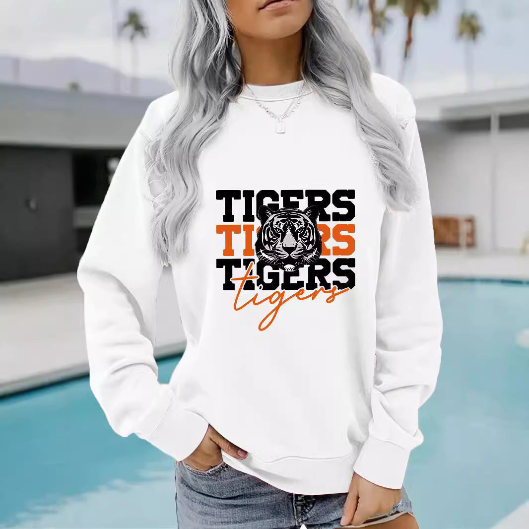 Kvinders trøje med animalistisk tigerdesign og afslappet pasform Stilla