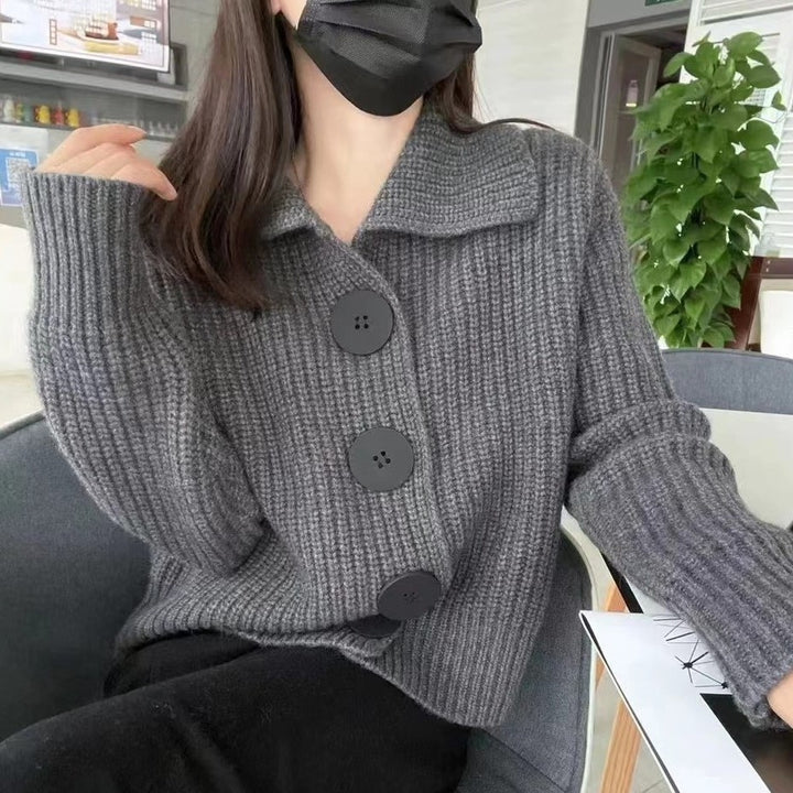 Kvinders cardigan med oversized pasform og store knapper Stilla