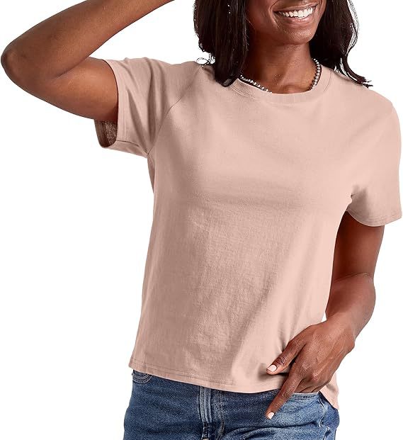 Dame kvalitets Basic T-shirt med rund halsudskæring og elastisk materiale Stilla