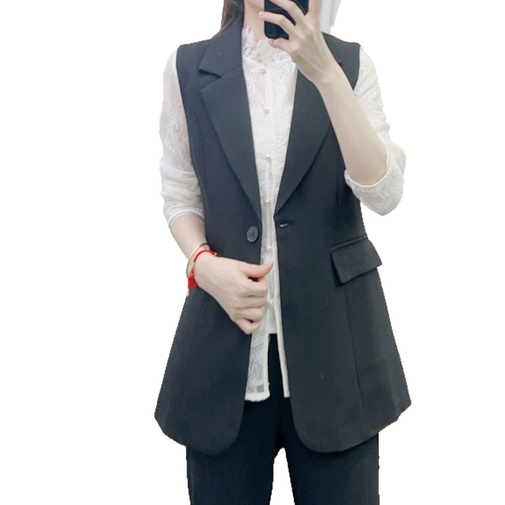 Dame elegant vest med dobbelt knapliste og struktureret design Stilla
