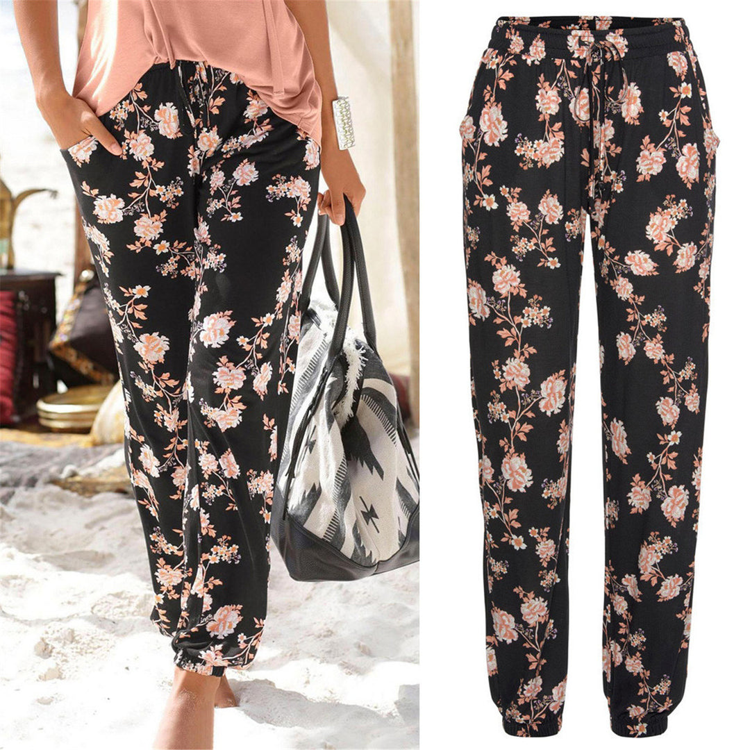 Dame blomsterprint smart loungebuks Stilla