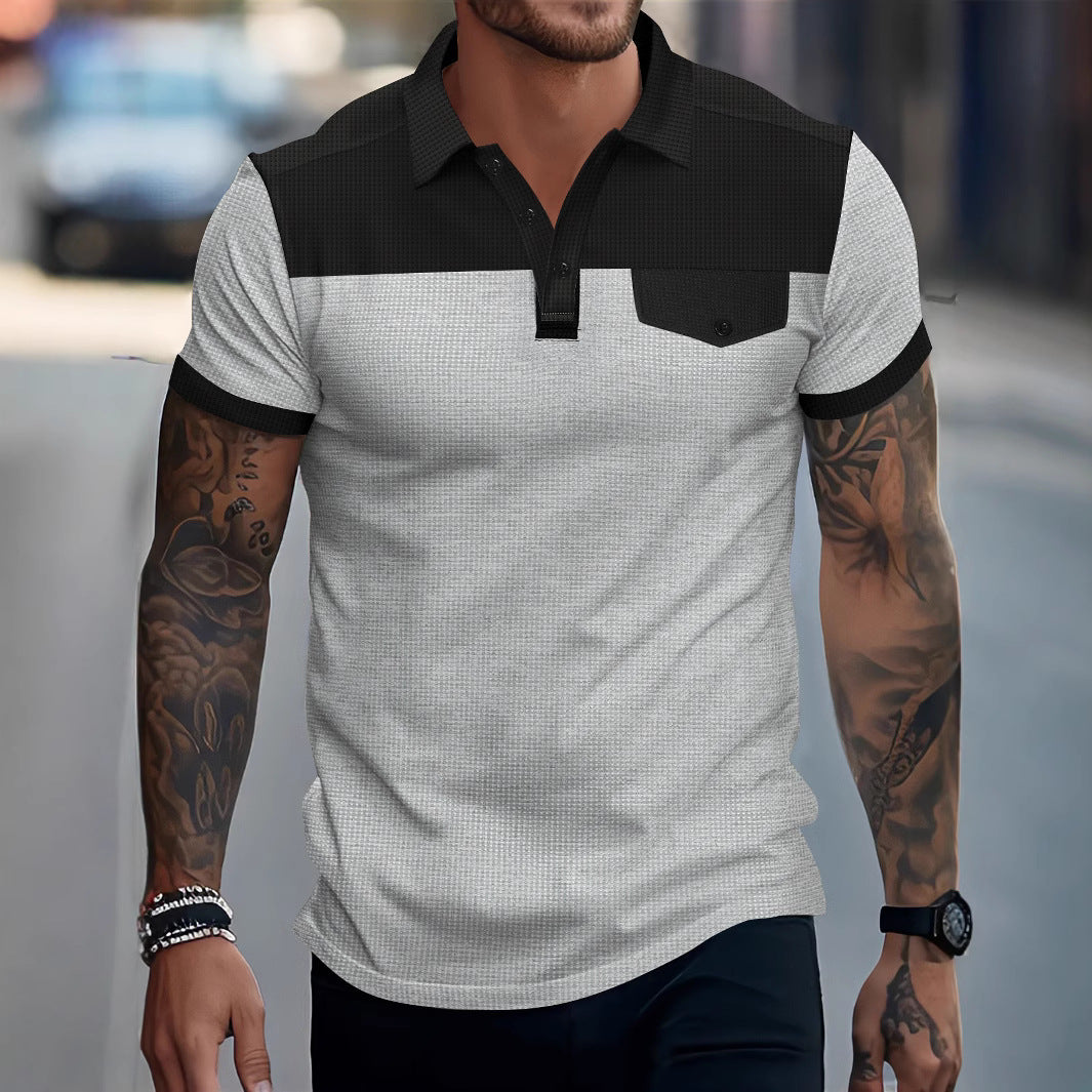 Herrer Poloshirt med moderne blokdesign Stilla