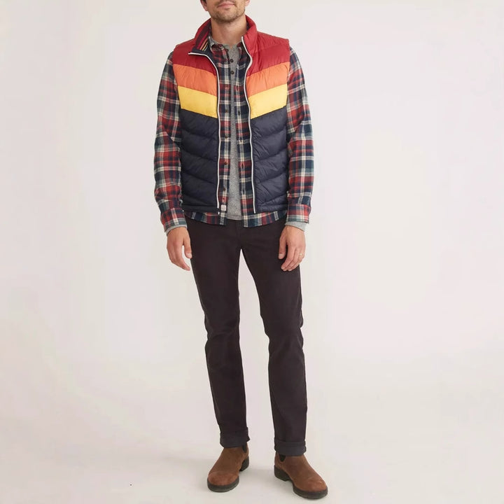 Herre quiltet vest med farverigt design Stilla