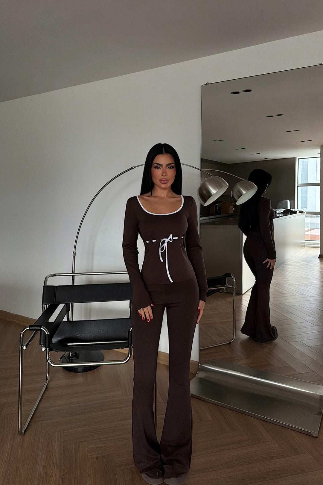 Women's long-sleeved combination transformation suit with drawstring Skovae