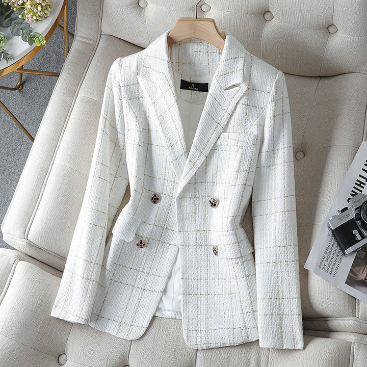 Stilla | Blazer Taljeret Pasform Struktureret Tweed Dobbeltknappet med Knapper