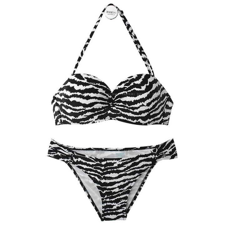 Dame bikini sæt med stilfuldt zebra print og polstret top Skovae