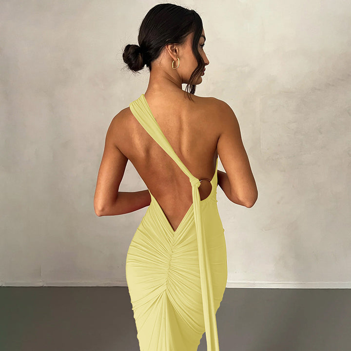 Damer Elegant One-Shoulder Aftenkjole Skovae