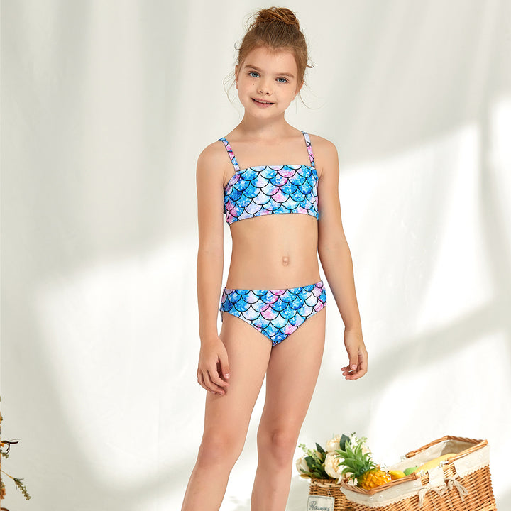 Dame Bikini-sæt med floralsk solblomstmotiv og højt skåret taljebånd Stilla