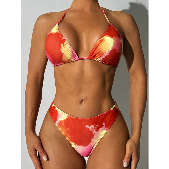 Dame Tie-Dye Halter Bikini Sæt Stilla