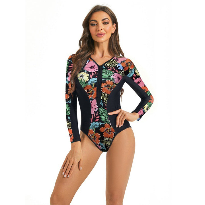 Dame Surfdragt med blomsterprint og sporty snit Skovae