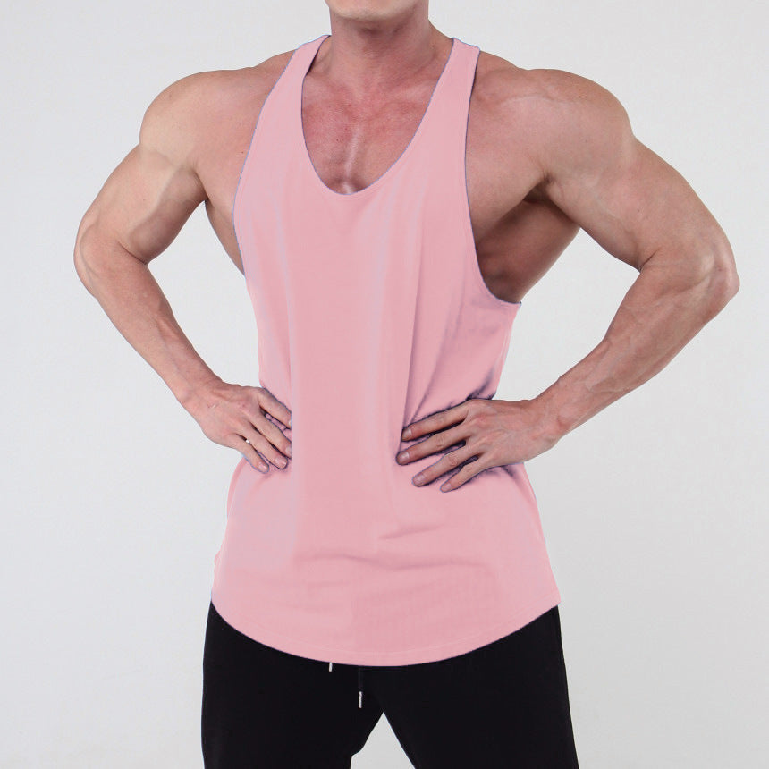 Herren Fitness Tanktop i åndbart bomuldsblandingsmaterial med racerback-snit Stilla