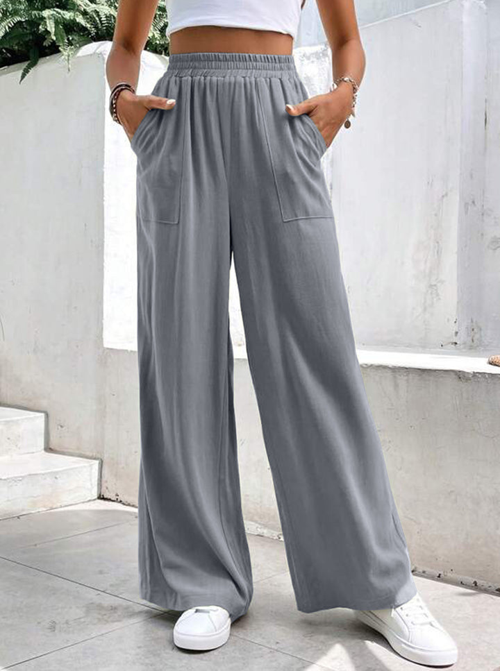 Dame Bred High-Waist-Bukser Stilla