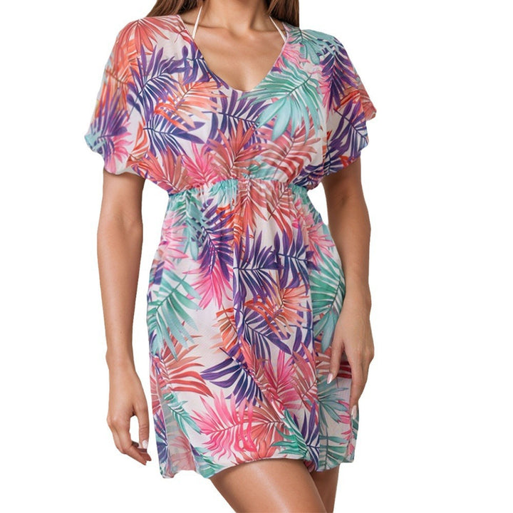 Kvinder Tropical Print Strand Cover-Up Stilla