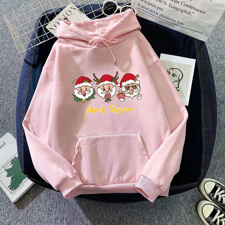 Kvindernes hætte sweatshirt med festligt juletmotiv Skovae
