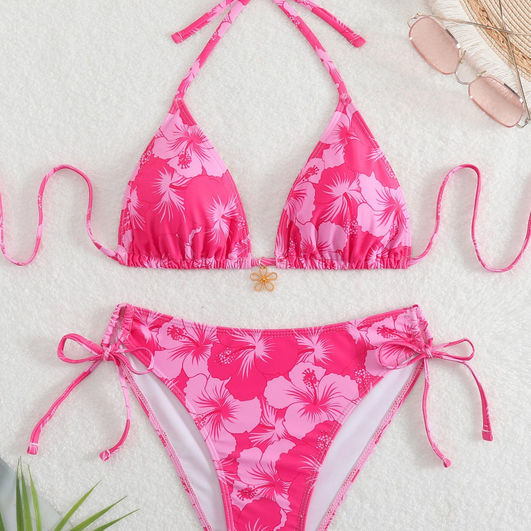 Dame Triangel-Bikini med legende blomsterdetaljer Skovae