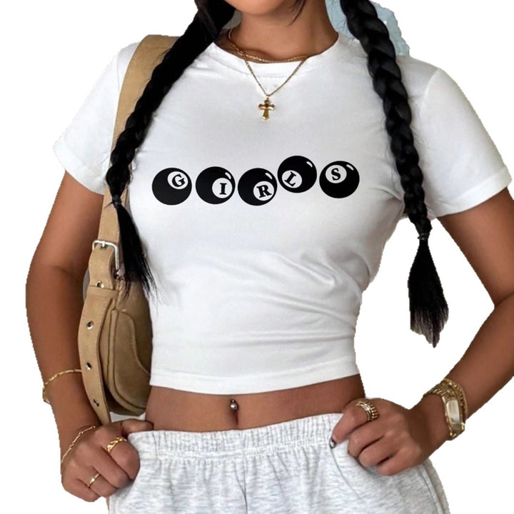 Dame cropped T-shirt med legesygtryk Skovae